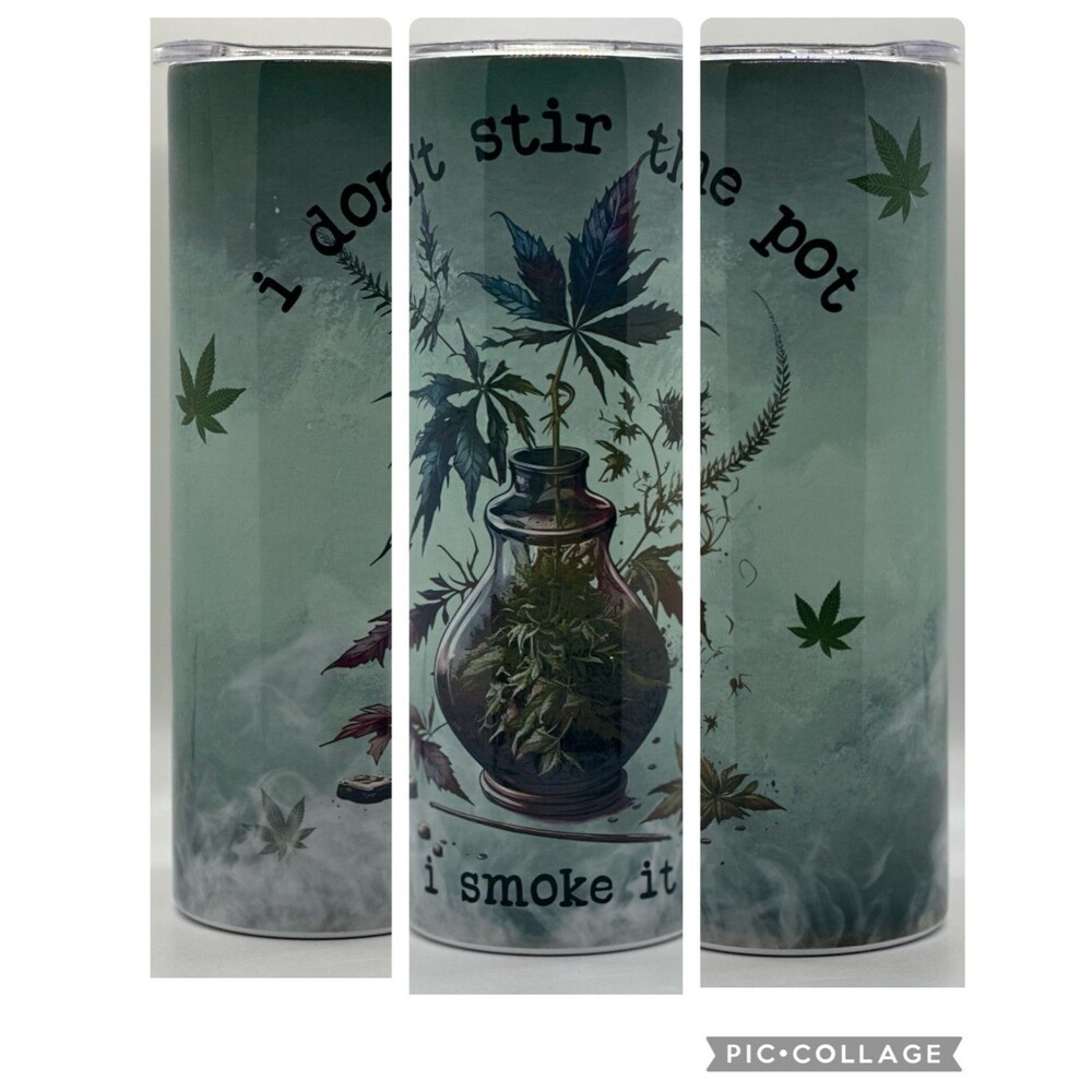 NEW "I Don't Stir the Pot" 20 oz. SS Tumbler w/Straw Set & Silicone Tip